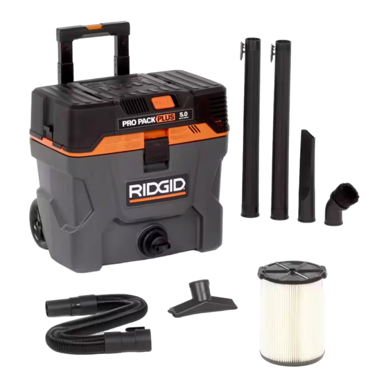 RIDGID Pro Pack Plus WD10220 Manuals