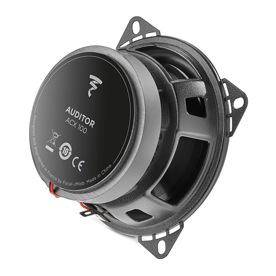 Focal AUDITOR ACX 100 User Manual