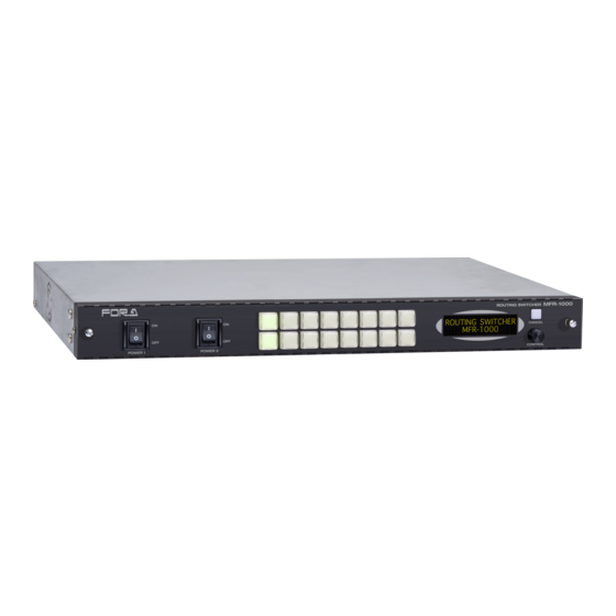 FOR-A MFR-1000 Quick Setup Manual