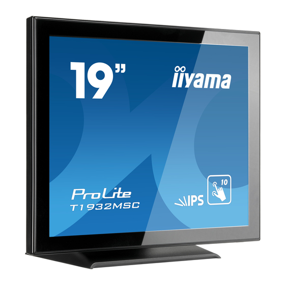 Iiyama PROLITE T1932MSC-B5X Manuals