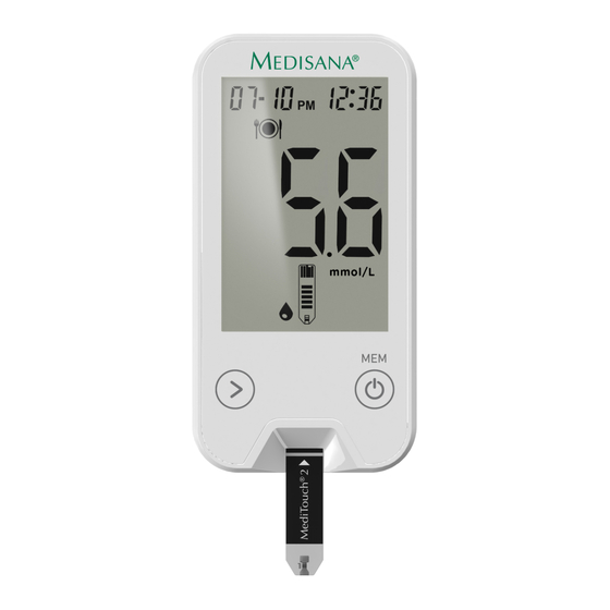 Medisana MediTouch 2 Glucose Monitor Manuals
