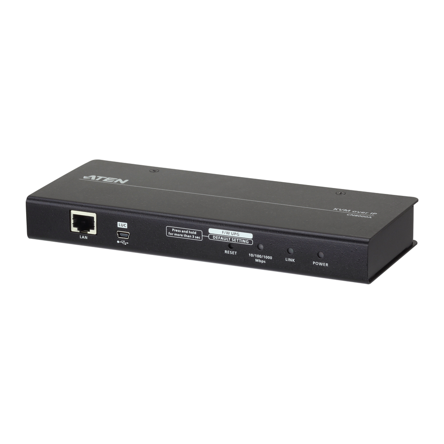 ATEN CN8000A - Single Port KVM Over IP Quick Start Guide