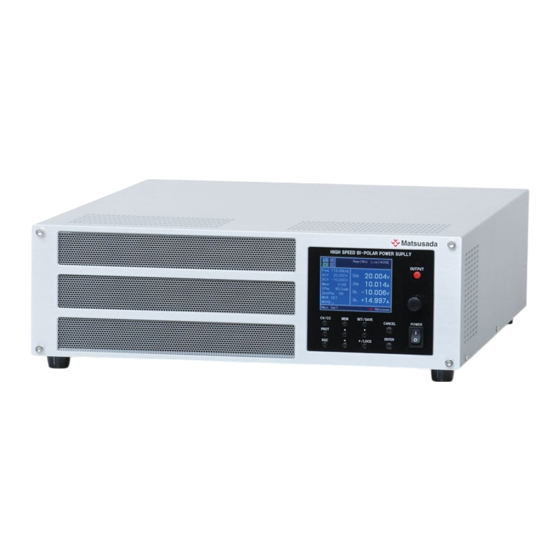 Matsusada Precision DOEF Series Instruction Manual