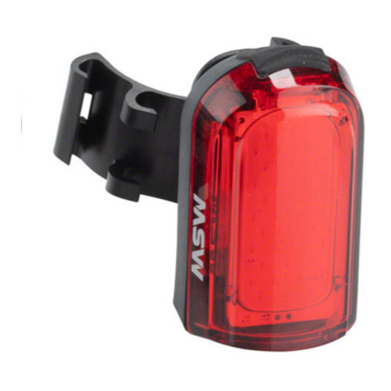 MSW TIGER MOTH 20 USB TAILLIGHT Quick Start Manual