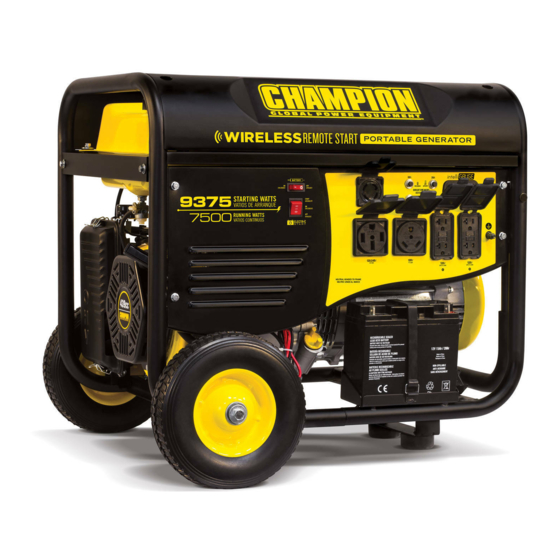 Champion 7500 Owner's Manual & Operating Instructions