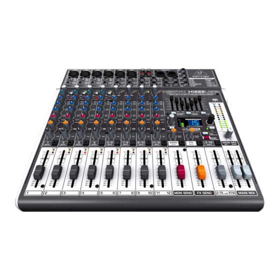 Behringer XENYX 1222FX User Manual