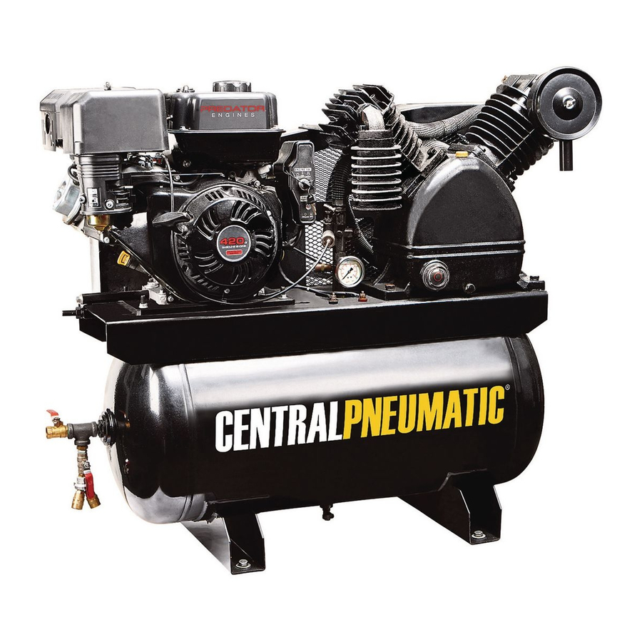 Central Pneumatic Central Pneumatic 30 Gallon, 180 PSI Gas Powered Two-Stage Air Compressor Manuals