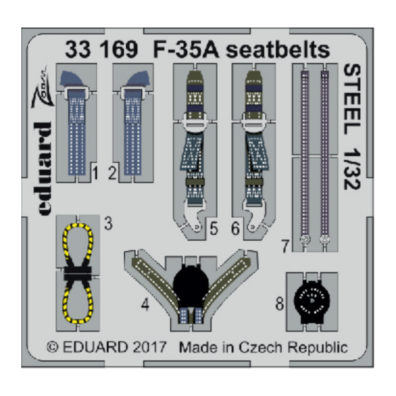 Eduard Zoom F-35A seatbelts STEEL 1/32 Quick Start Manual