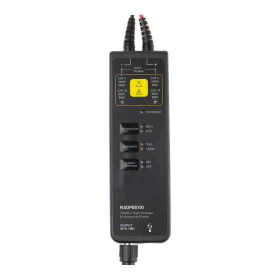 User Manuals: RS Pro RSDPB5000 Series Voltage Probe