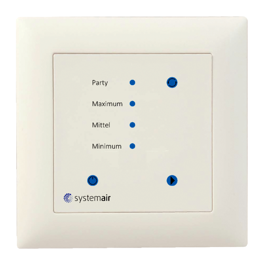 SystemAir MZ3-Touch - Controller/Positioner For Comfort Ventilation Manual