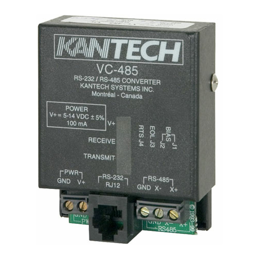 Kantech Multi-function Communication Interface VC-485 Manuals
