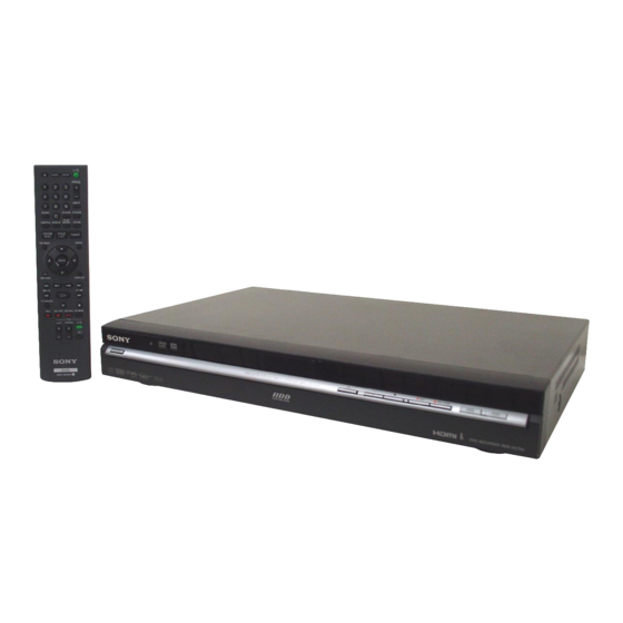 Sony RDR-HX650 Service Manual