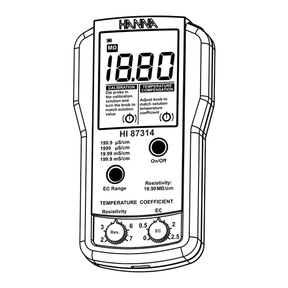 Hanna Instruments HI 87314 Instruction Manual