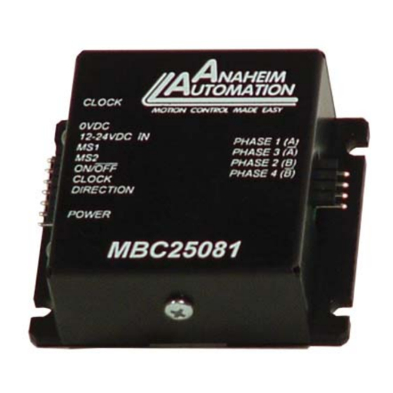 Anaheim Automation MBC25081-06 User Manual