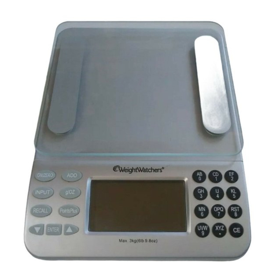 Weight Watchers Electronic Food Scale User Manual