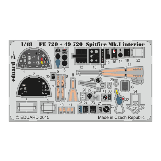 Eduard Zoom Spitfire Mk.I interior S.A. Manual