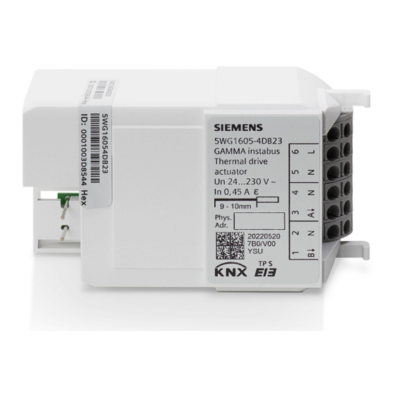 Siemens RL 605D23 Manual