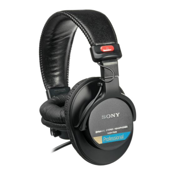 Sony MDR-7506 Operating Instructions