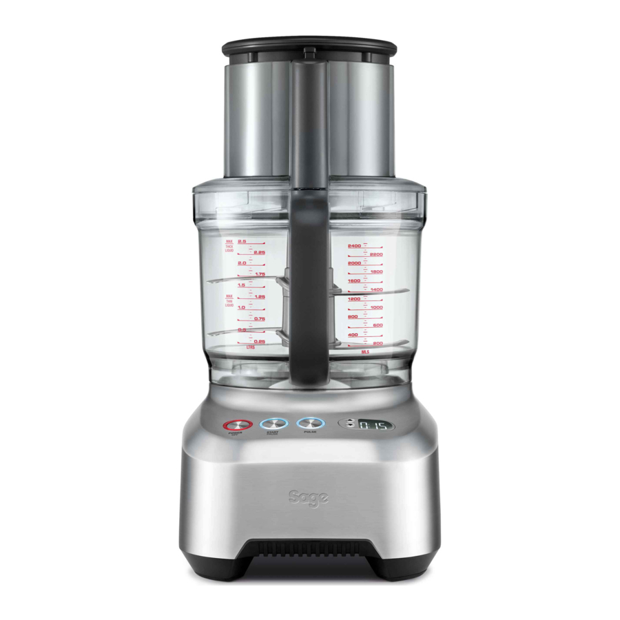 Sage the Kitchen Wizz Peel & Dice BFP820 / SFP820 - Food Processor Manual