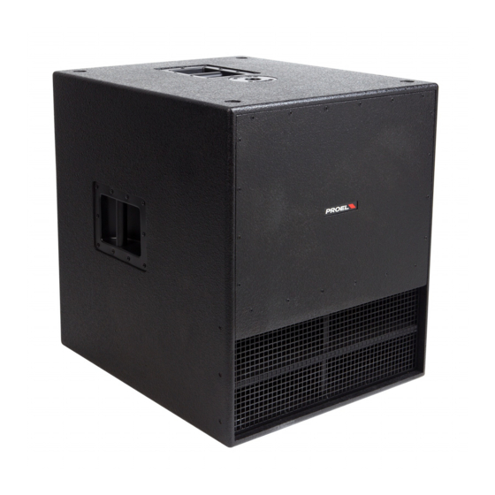 User Manuals: PROEL SW118H Subwoofer