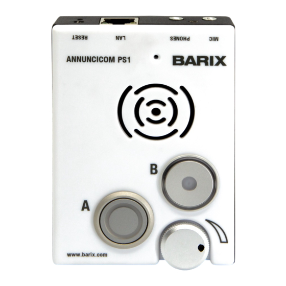 BARIX ANNUNCICOM PS1 Quick Install Manual