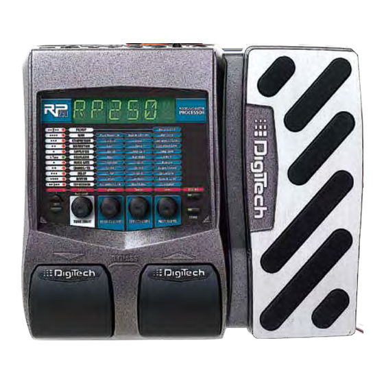 DigiTech Modeling Guitar Processor and USB Recording Interface RP250 Specification Sheet
