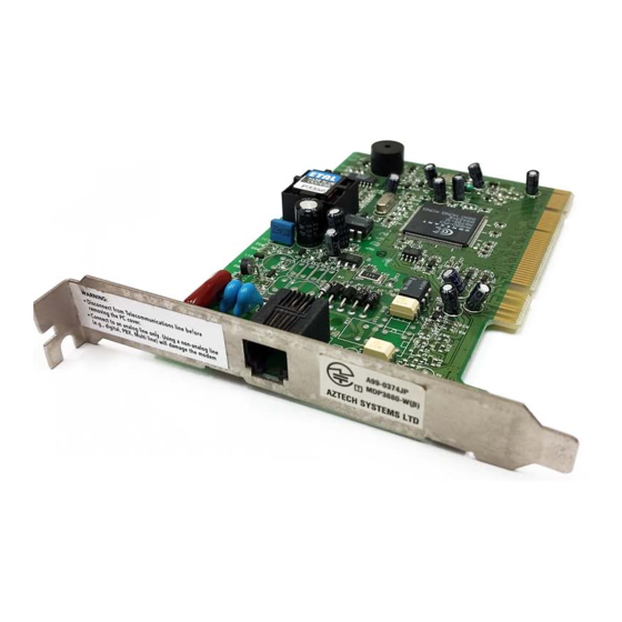 Aztech PCI 56K Easy Start Manual