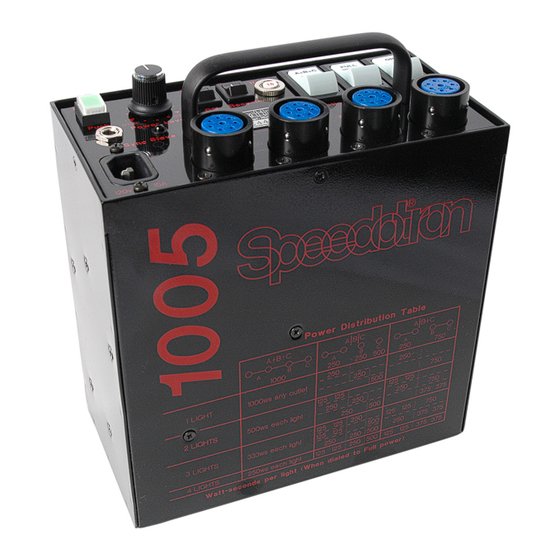 Speedotron 1005 Instruction Manual