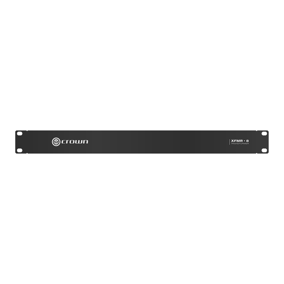 Crown XFMR-4 Quick Manual