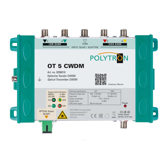 Polytron OT 5 CWDM Operating Manual