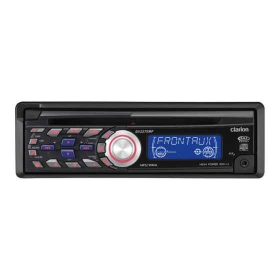 Clarion DXZ275MP Installation/Wire Connection Manual