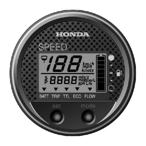 Honda Marine speedometer Operation Manual