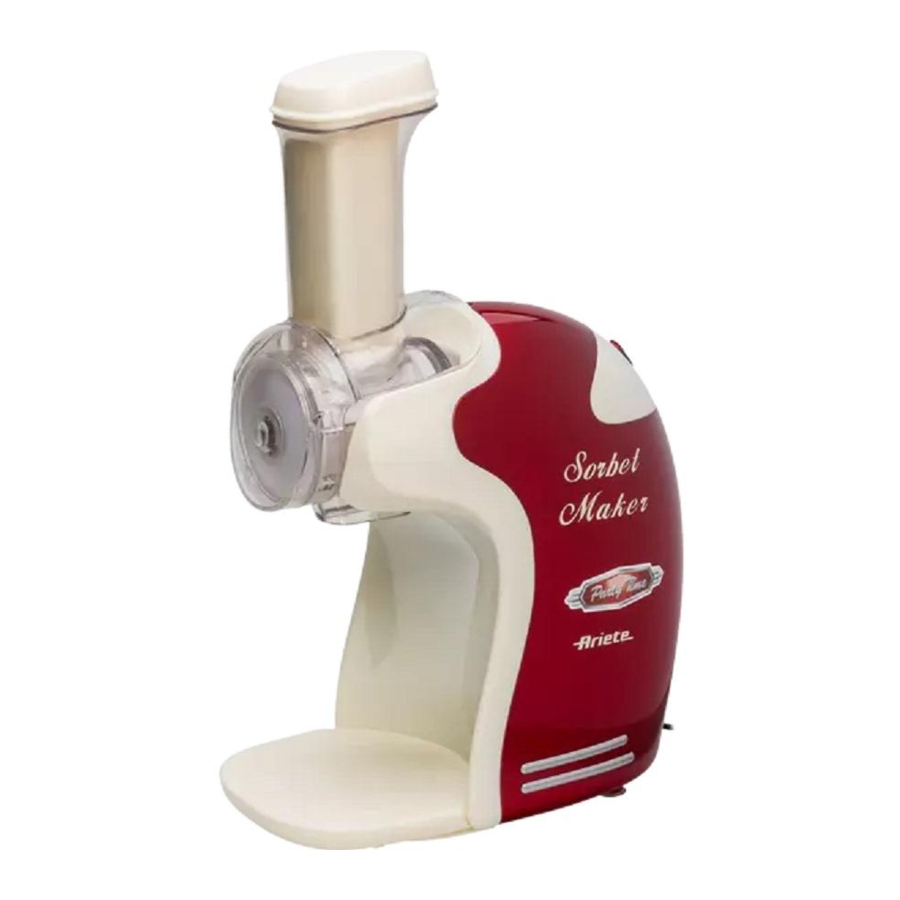 ARIETE 632 - Sorbet Maker Manual