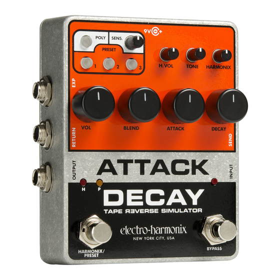 Electro-Harmonix Attack Decay Manual