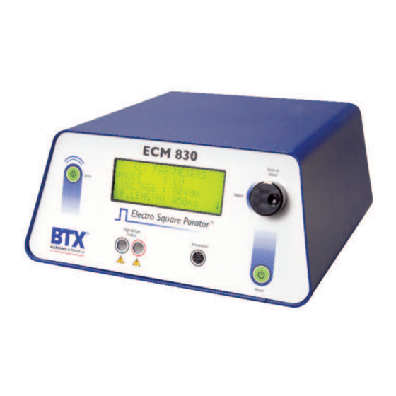 BTX ECM 830 User Manual