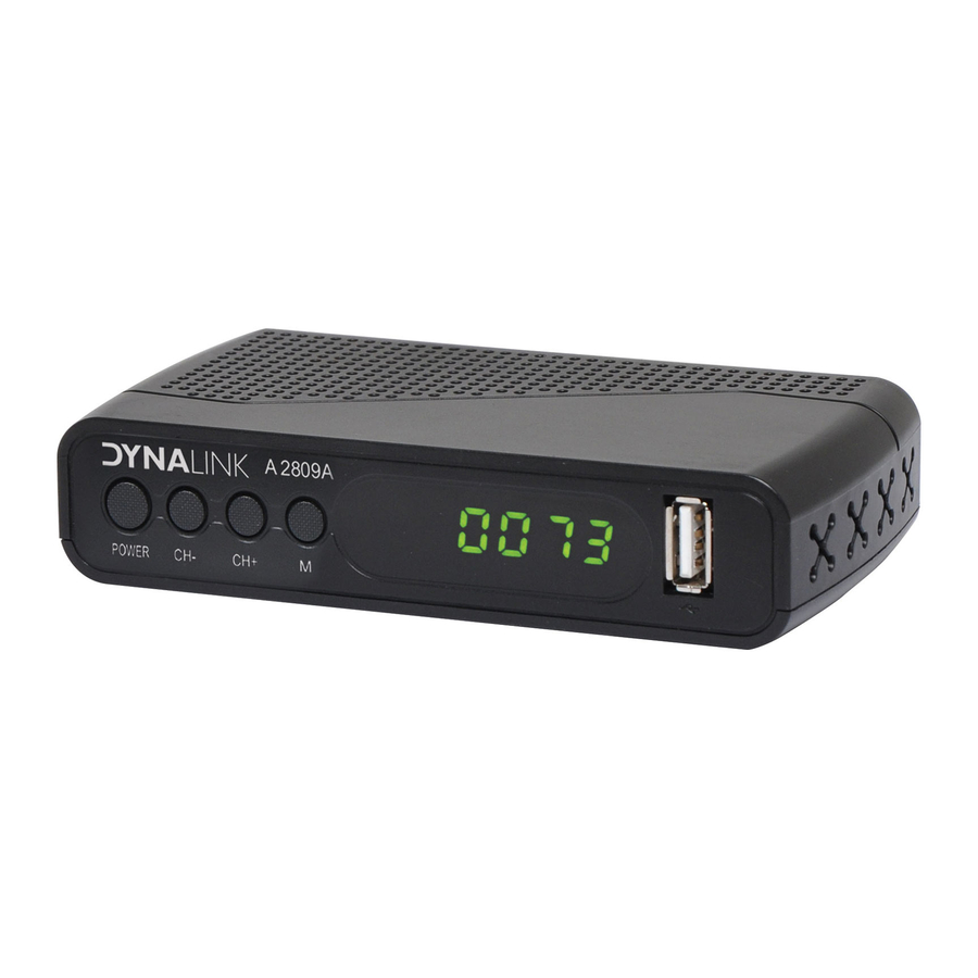 Dynalink A 2809A, A 2856A - Digital Terrestrial Set Top Boxes Manual