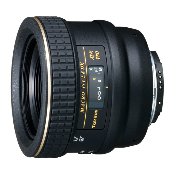 Tokina 10-17 mm f3.5-4.5 fisheye dx Instruction Manual