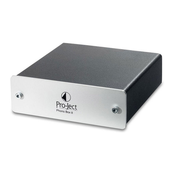 Pro-Ject Audio Systems Phono Box II Instructions For Use