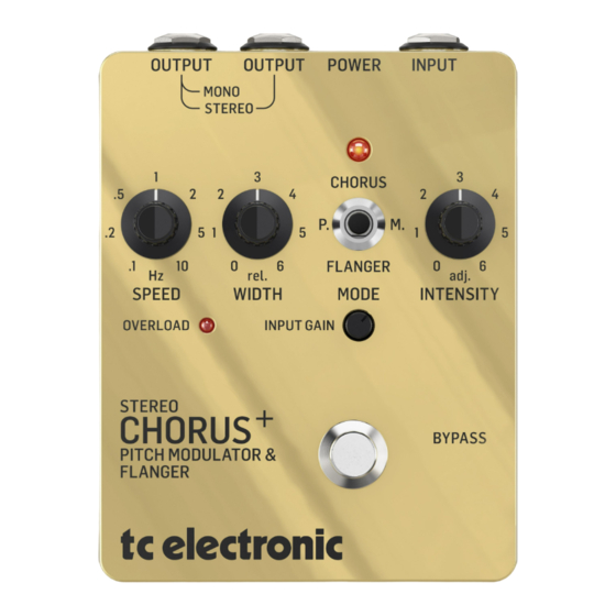 TC Electronic SCF GOLD Quick Start Manual