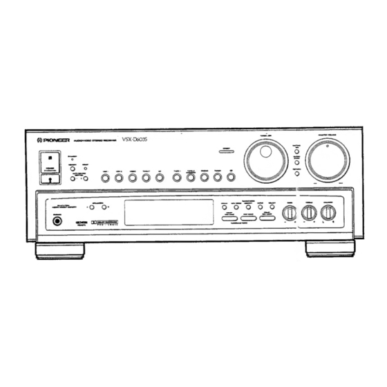 Pioneer VSX-D603S Operating Instructions Manual