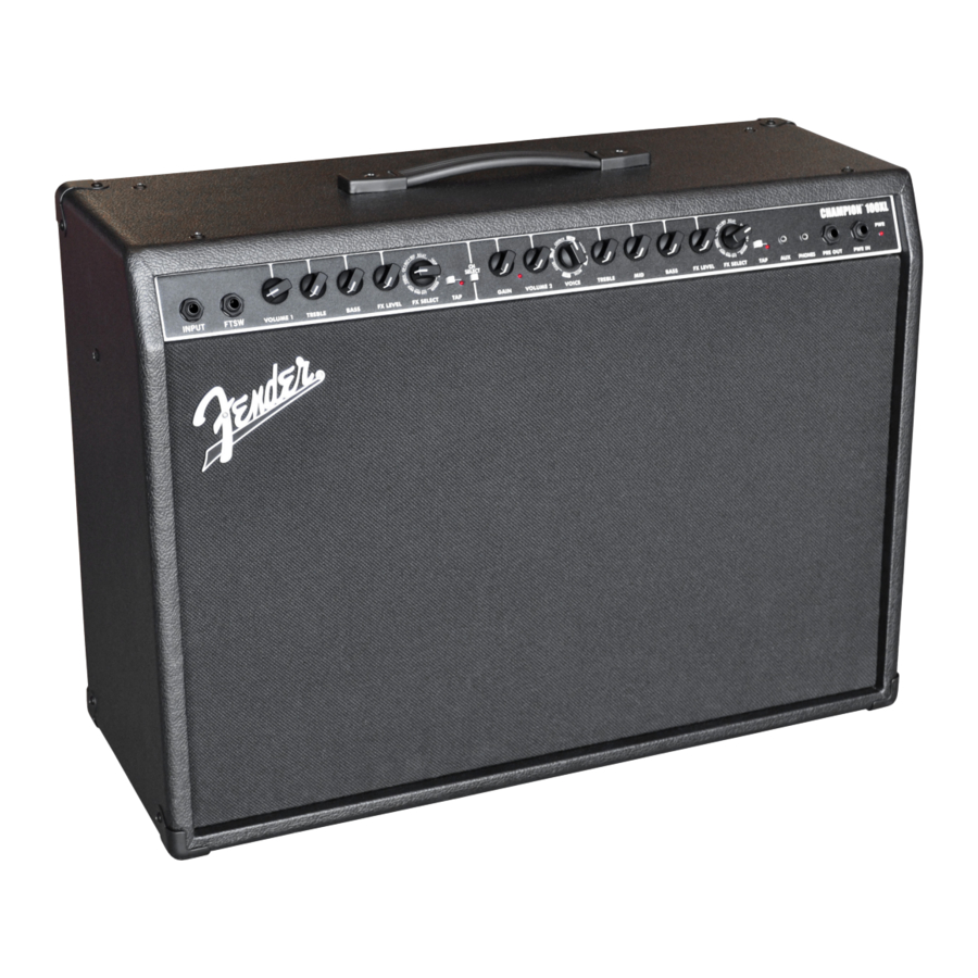 Fender Champion 100XL - Amplifier Manual
