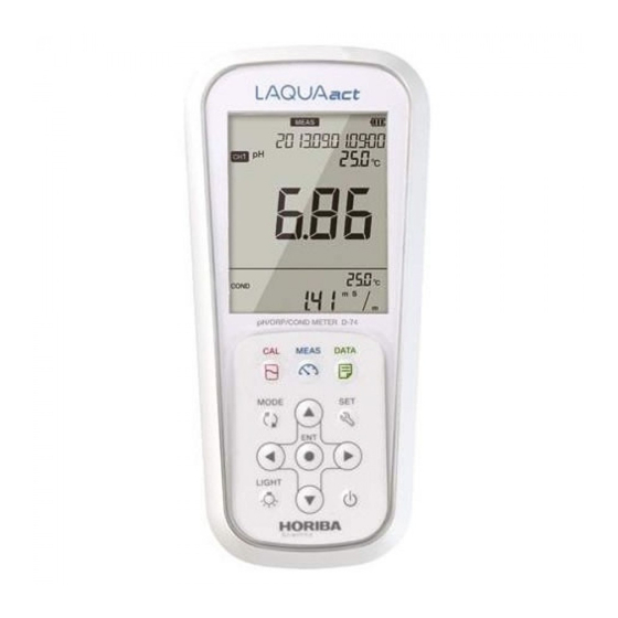 horiba LAQUAact  D-74 Quick Manual