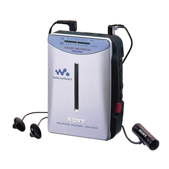 SONY WALKMAN WM-GX100 OPERATING INSTRUCTIONS Pdf Download | ManualsLib