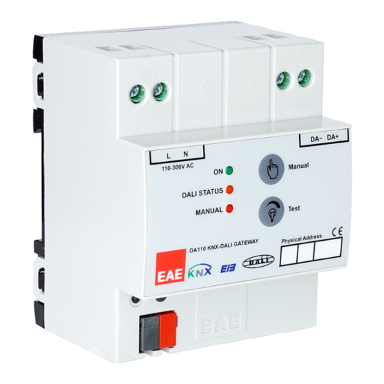 EAE DA110 KNX-DALI Gateway Manuals