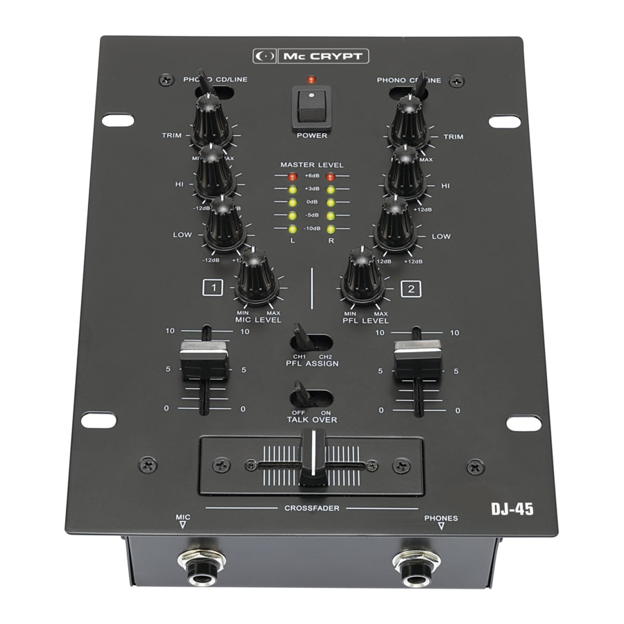 MC Crypt DJ-45 Operating Instructions Manual
