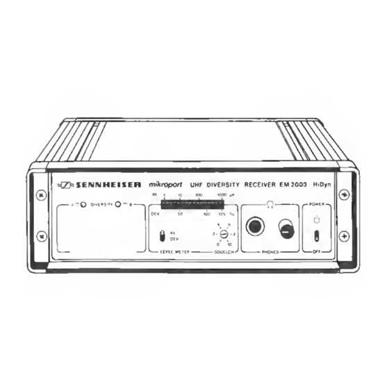 Sennheiser EM2003-9 Instructions For Use Manual