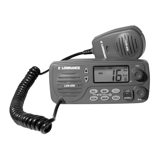 Lowrance LVR-850 Owner's Quick Manual