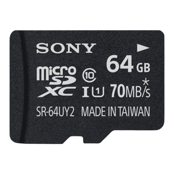 Sony SR Series Operating Instructions