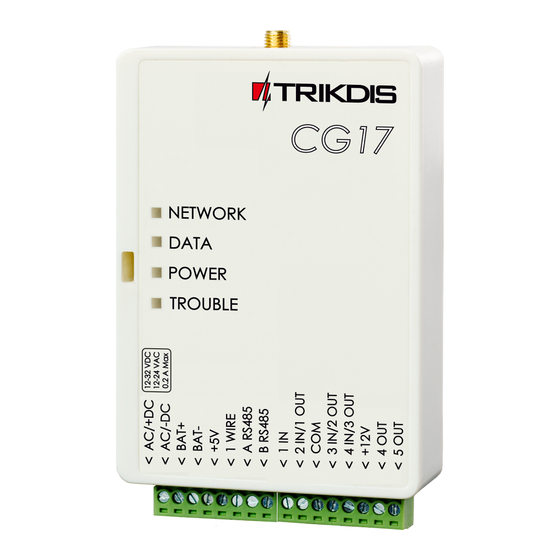 Trikdis CG17 Installation Manual