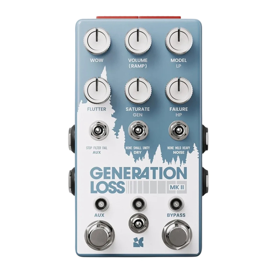 Chase Bliss Audio Generation Loss MKII Manuals
